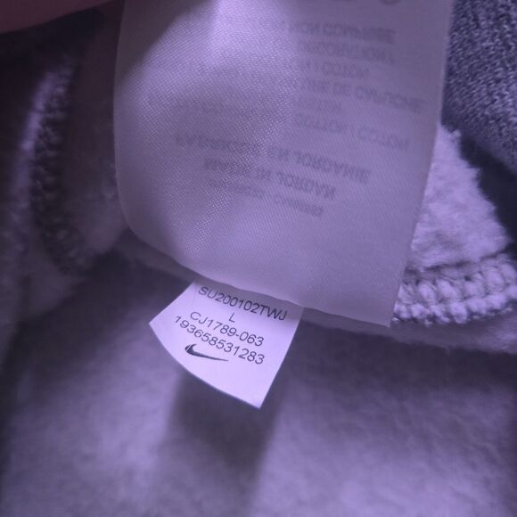 Nike Club Fleece Pullover Hoodie Men’s Large Gray Sweatshirt Kangaroo Pocket - Picture 3 of 5